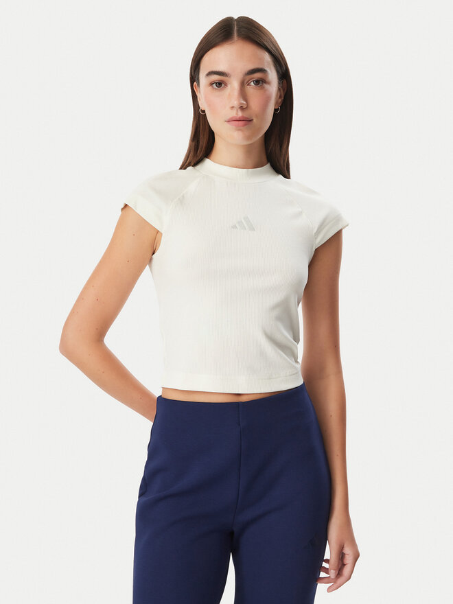 adidas adidas T-Shirt Adidas Kit Small Logo Rib KT0289 Weiß Slim Fit