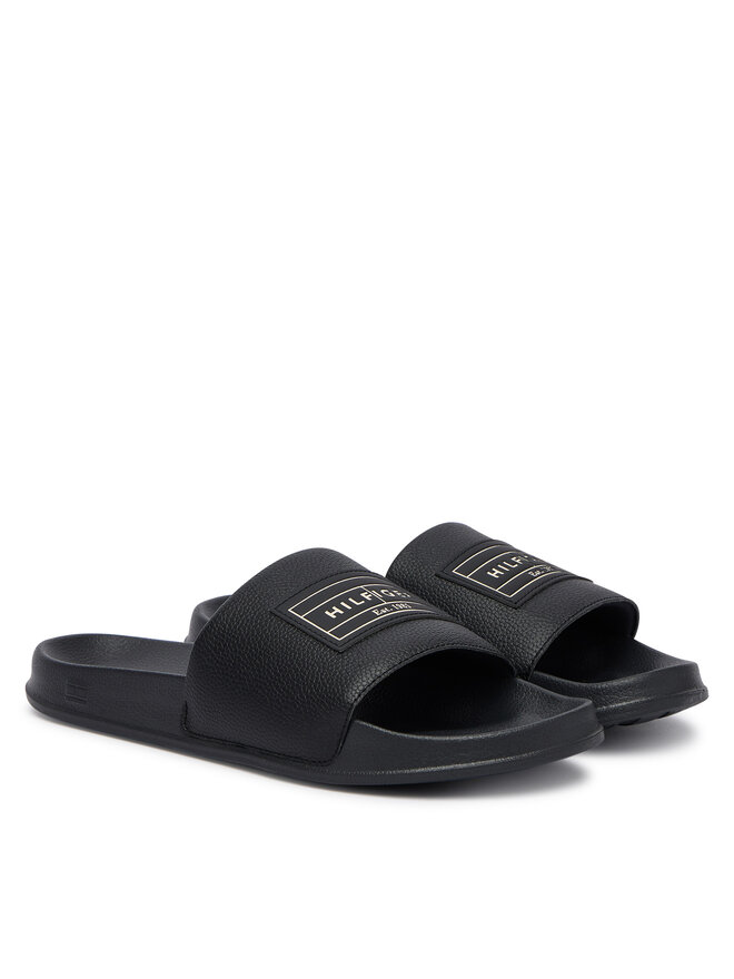 Tommy Hilfiger Pantoletten Tommy Hilfiger Patch Pool Slide FM0FM06008 Schwarz