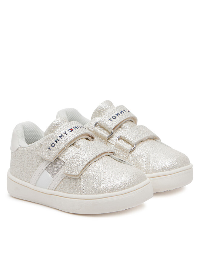 Tommy Hilfiger Αθλητικά Tommy Hilfiger Flag Low Cut Velcro Sneaker T1A9-33726-0375 M Εκρού
