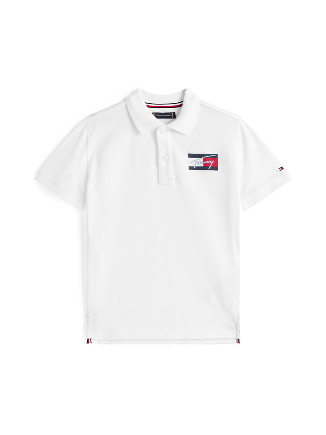 Tommy Hilfiger Tommy Hilfiger Poloshirt Script Flag Logo KB0KB09711 Weiß Regular Fit