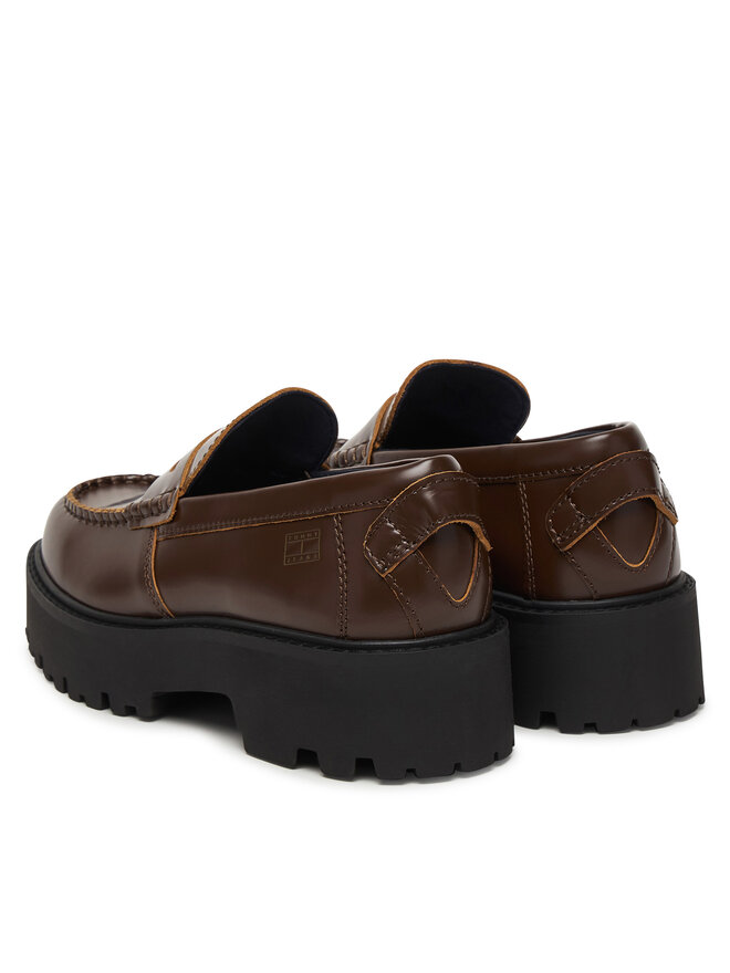 Tommy Jeans Slipper Tommy Jeans Archive '01 Leather Loafer EN0EN03022 Braun