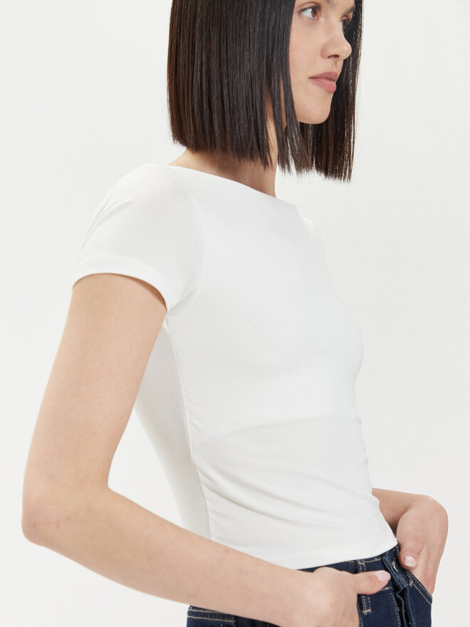 Gina Tricot Gina Tricot Camiseta 21319 Blanco Slim Fit