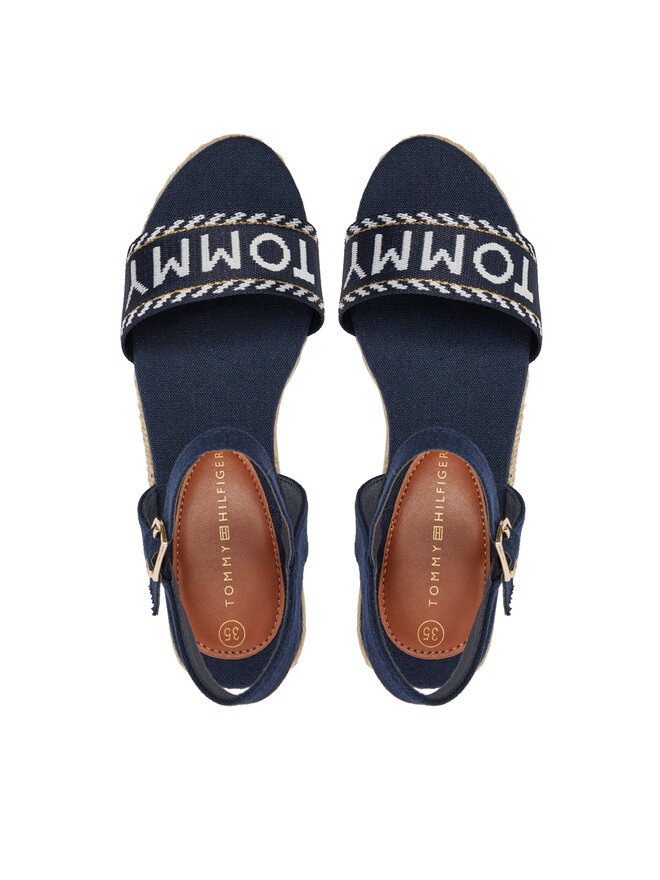 Tommy Hilfiger Espadrilky Tommy Hilfiger Rope Wedge Sandal T3A7-33287-0890 Tmavomodrá