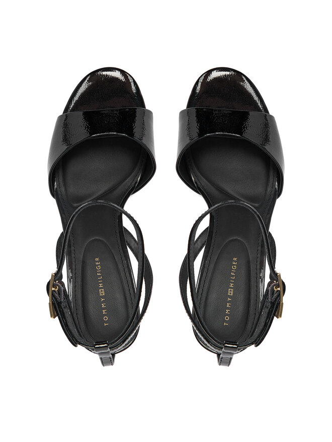 Tommy Hilfiger Sandalen Tommy Hilfiger Th Elegant Patent Sandal FW0FW08961 Schwarz