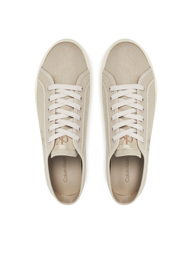 Calvin Klein Jeans Sneakers aus Stoff Calvin Klein Jeans Ess Vulc Low Cv Mg Wn YW0YW01762 Beige