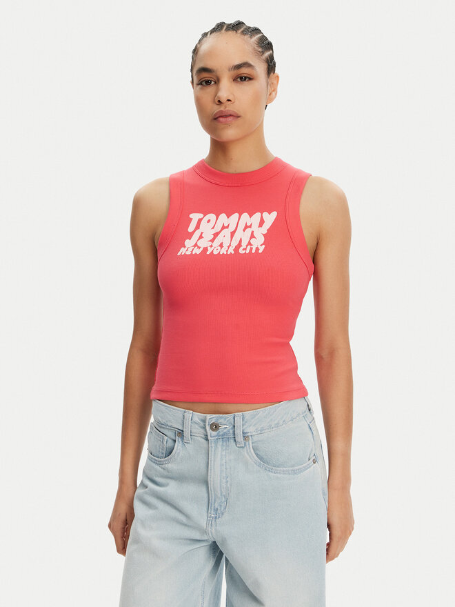 Tommy Jeans Tommy Jeans Felső DW0DW21339 Rózsaszín Slim Fit