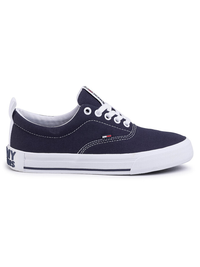 Tommy Jeans Sneakers aus Stoff Tommy Jeans Lowcut Essential Sneaker EN0EN00794 Dunkelblau