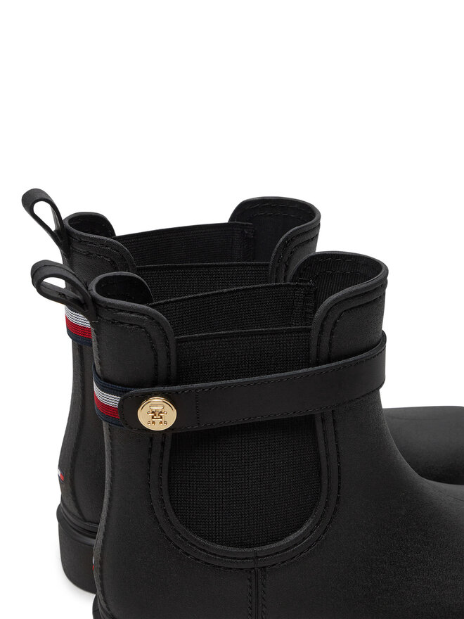 Tommy Hilfiger Gummistiefel Tommy Hilfiger Th Stud Rubberised Rainboot FW0FW08168 Schwarz