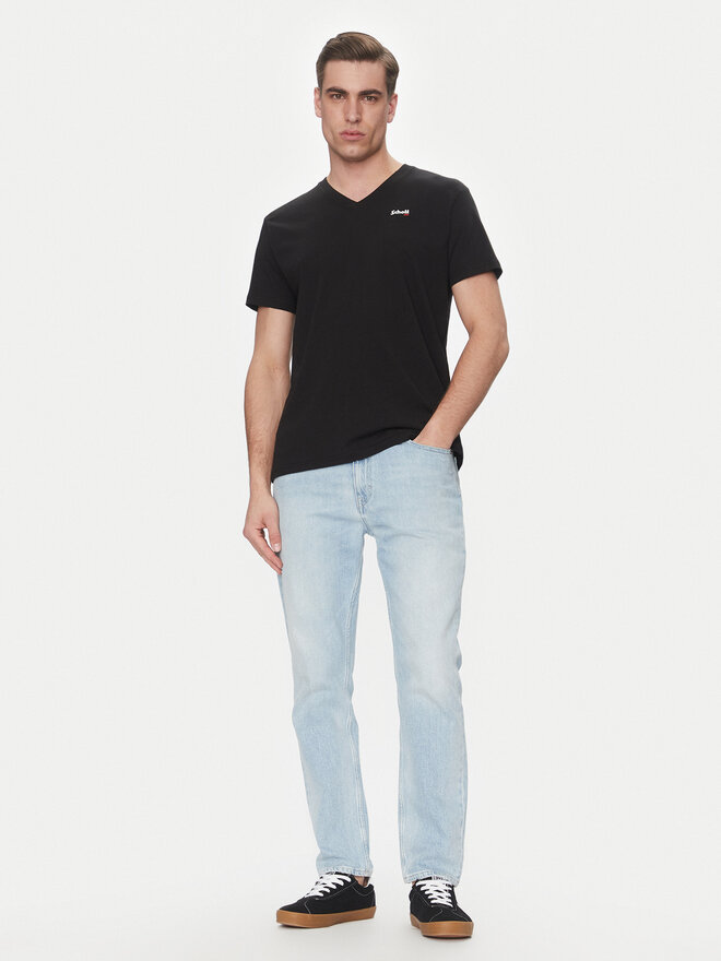 SCHOTT N.Y.C. SCHOTT N.Y.C. Marškinėliai TSCASUALV Juoda Regular Fit