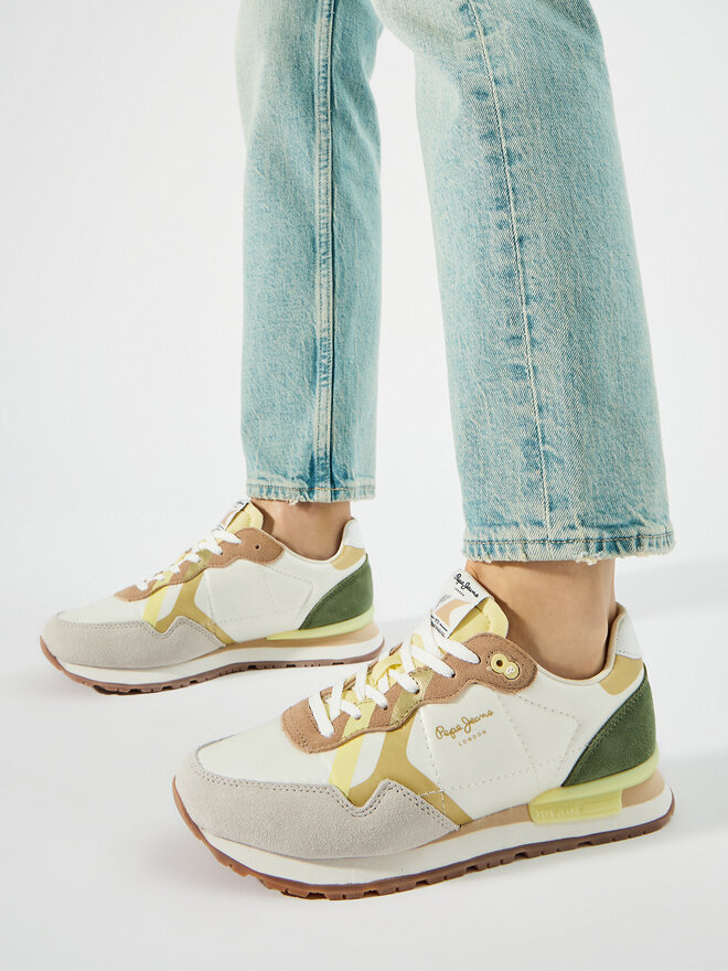 Pepe Jeans Снікерcи Pepe Jeans Brit Print W PLS40010 Білий