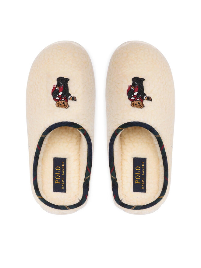 Polo Ralph Lauren Тапочки Polo Ralph Lauren Charlotte Scuff Bear RF103285 Бежевий