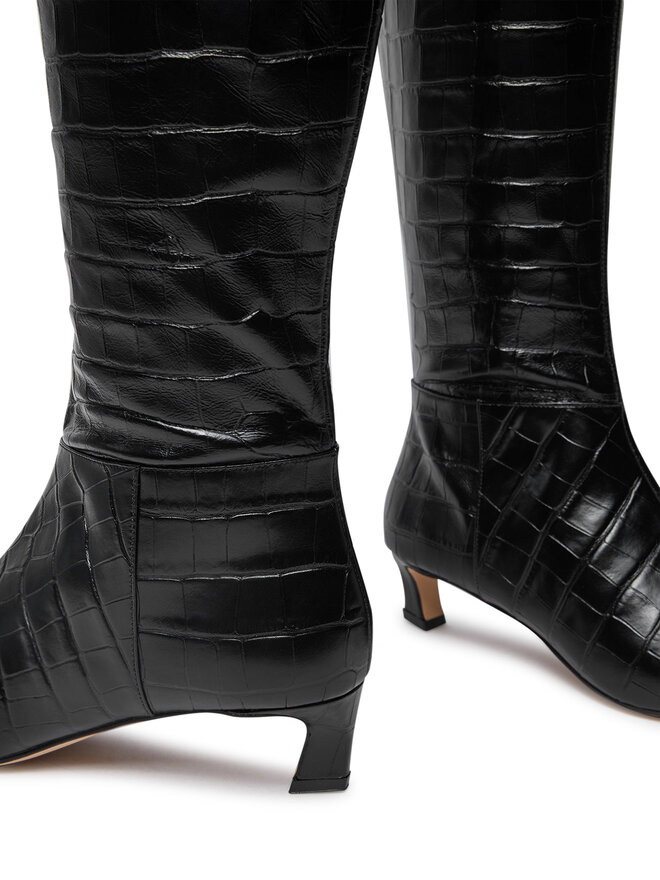 MICHAEL Michael Kors Stivali sopra il ginocchio MICHAEL Michael Kors Cosmo Crocodile Embossed Leather Boot 40F4CSMB5E Nero