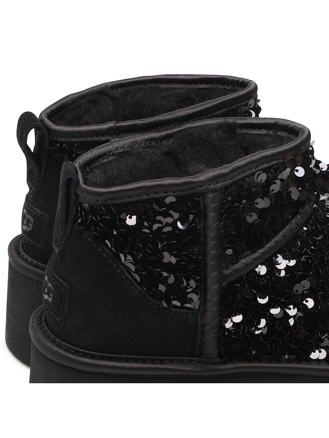 Снігоходи Ugg W Ultra Mini Chunky Sequin 1135060 Чорний | evzuttya
