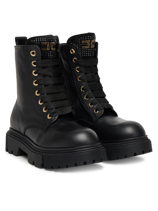Elisabetta Franchi Schnürstiefeletten Elisabetta Franchi Lace-Up Bootie F4A5-E0411-1251 S Schwarz