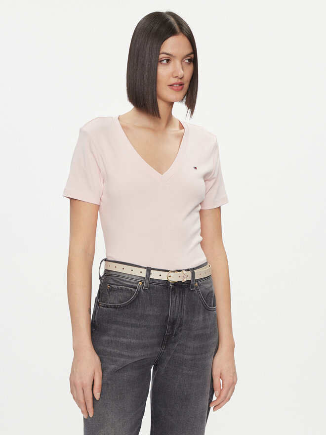 Tommy Hilfiger Tommy Hilfiger Marškinėliai New Cody WW0WW40584 Rožinė Slim Fit