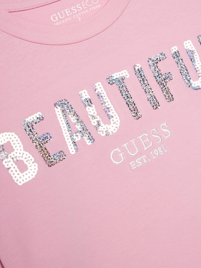 Guess Guess Marškinėliai J4RI08 K6YW4 Rožinė Regular Fit