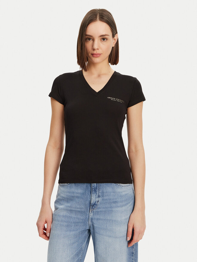 Armani Exchange Armani Exchange Póló 8NYT81 YJG3Z 52AK Fekete Regular Fit
