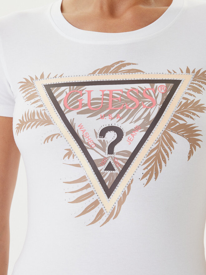 Guess Guess Marškinėliai W5YI13 J1314 Balta Regular Fit