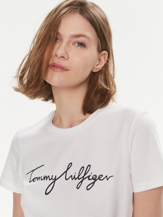 Tommy Hilfiger Tommy Hilfiger Marškinėliai Signature WW0WW41674 Balta Regular Fit