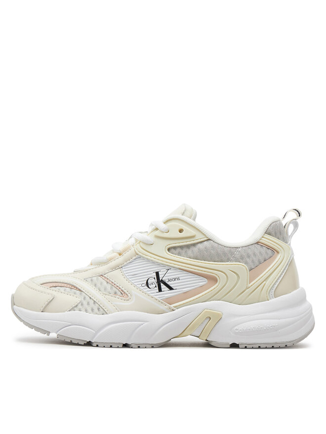 Calvin Klein Jeans Tenisice Calvin Klein Jeans Retro Tennis Low Lace Mh Ml Met YW0YW01373 Bijela