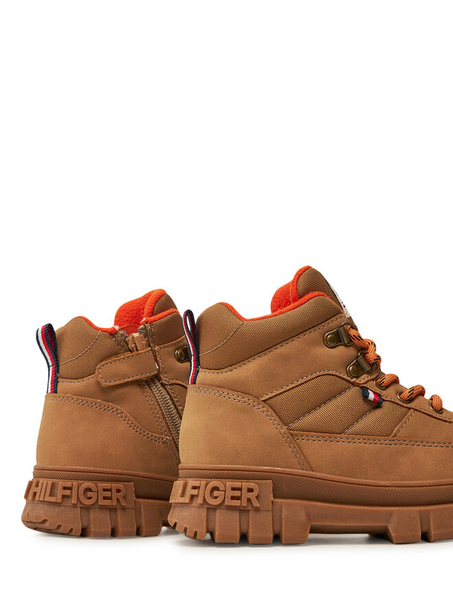 Tommy Hilfiger Μποτίνια Tommy Hilfiger Lace-Up Bootie T3X5-33707-1492 M Καφέ