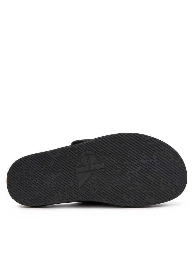 Calvin Klein Jeans Šľapky Calvin Klein Jeans Double Bar Sandal Mtl YM0YM01020 Čierna