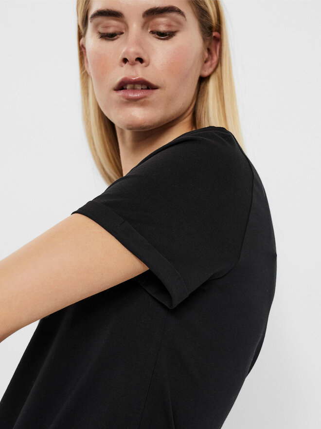 Vero Moda Vero Moda Marškinėliai Paula 10243889 Juoda Regular Fit