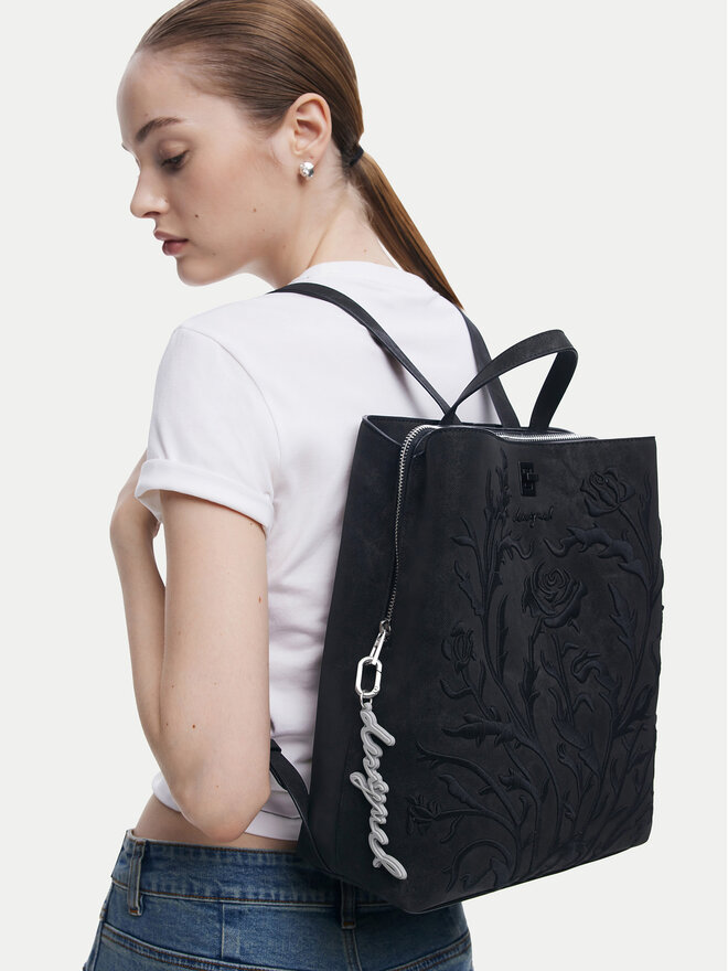 Desigual Ročna torba Desigual Romeo Floral Total B 25WAKP06 Črna