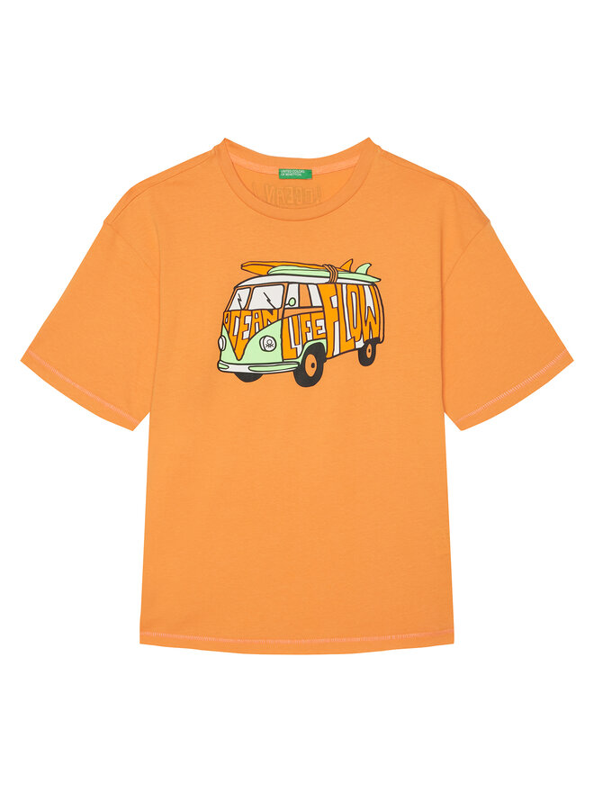 United Colors Of Benetton United Colors Of Benetton Camiseta 3I1XC10P6 Naranja Regular Fit