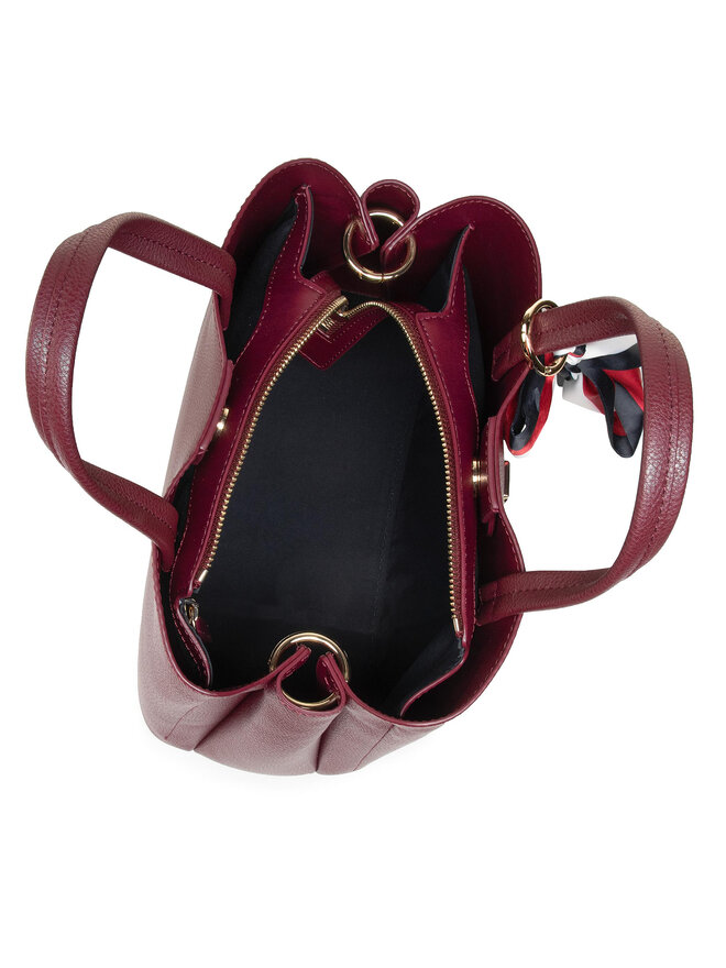 Handtasche Tommy Hilfiger Charming Tommy Med Satchel AW0AW08792 Dunkelrot eschuhe