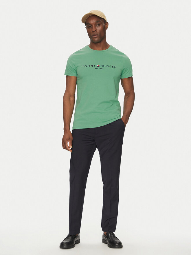Tommy Hilfiger Tommy Hilfiger Camiseta Logo MW0MW11797 Verde Regular Fit
