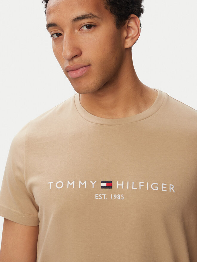 Tommy Hilfiger Tommy Hilfiger T-Shirt Logo Tee MW0MW11797 Beige Slim Fit