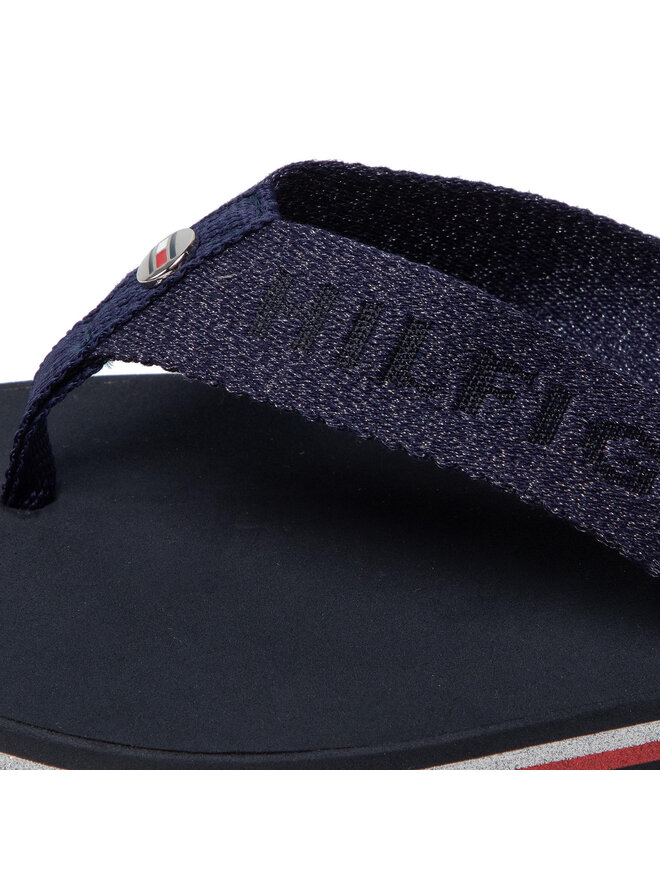 Tommy Hilfiger Japanke Tommy Hilfiger Th Glitter Wrab Beach Sandal FW0FW06423 Tamnoplava