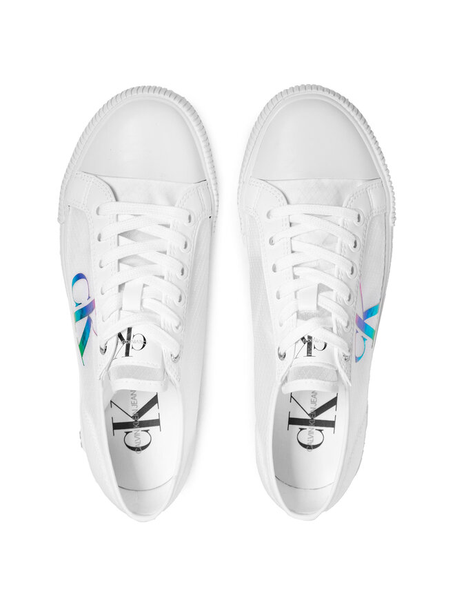 Calvin Klein Jeans Кецове Calvin Klein Jeans Vulcanized Sneaker Laceup Trn Pa YW0YW00044 Бял