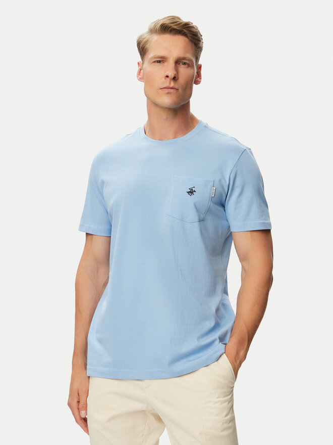 Beverly Hills Polo Club Beverly Hills Polo Club T-Shirt P-SS26M-TS414000 Hellblau Regular Fit