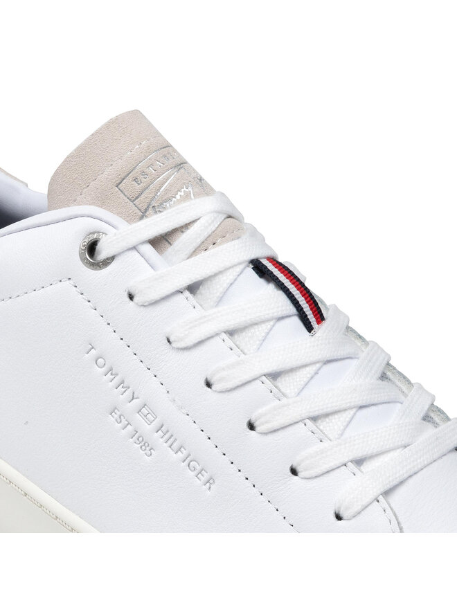 Tommy Hilfiger Sneakers Tommy Hilfiger Retro Tennis Cupsole Leather FM0FM03726 Weiß