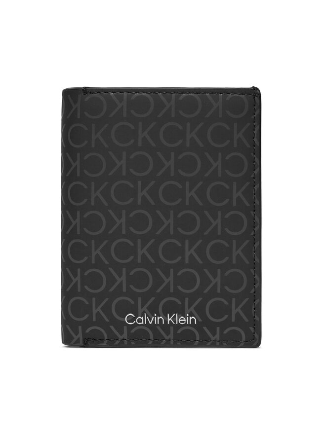 Calvin Klein Velká pánská peněženka Calvin Klein Rubberized Trifold 6Cc W/Detach K50K511379 Černá