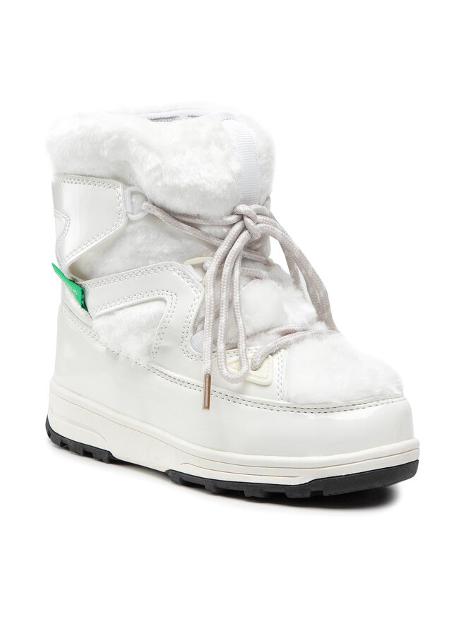 Stivali da neve United Colors Of Benetton Visor Fur BTK128516 Bianco escarpe