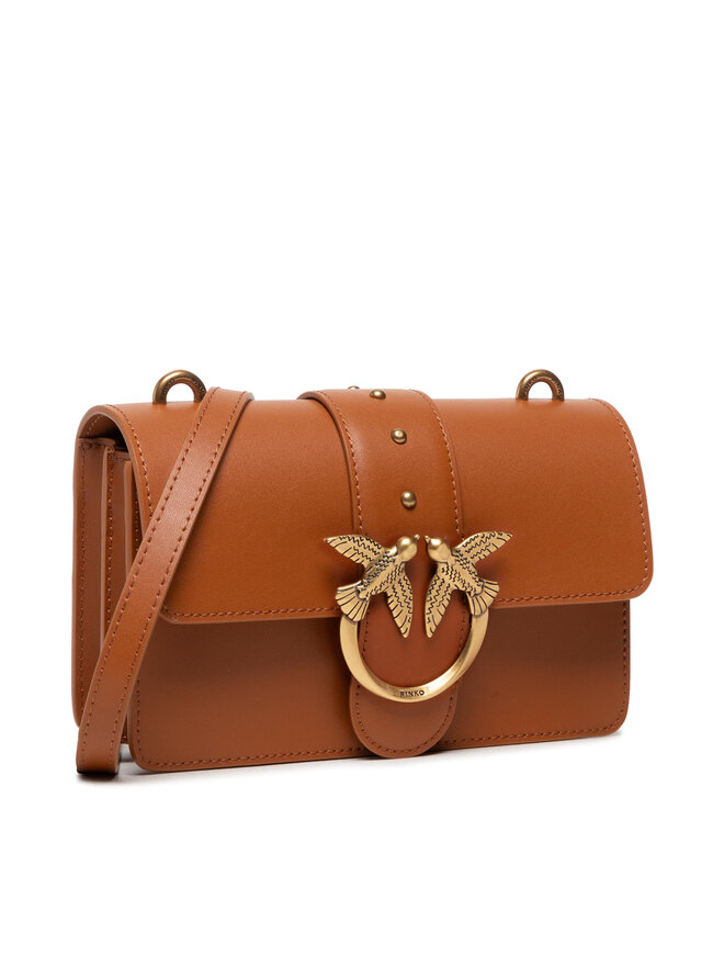 PINKO Handtasche Pinko Love Mini Icon Summer Foulard Fl PE 22 PLTT 1P22ML Y7TY Braun