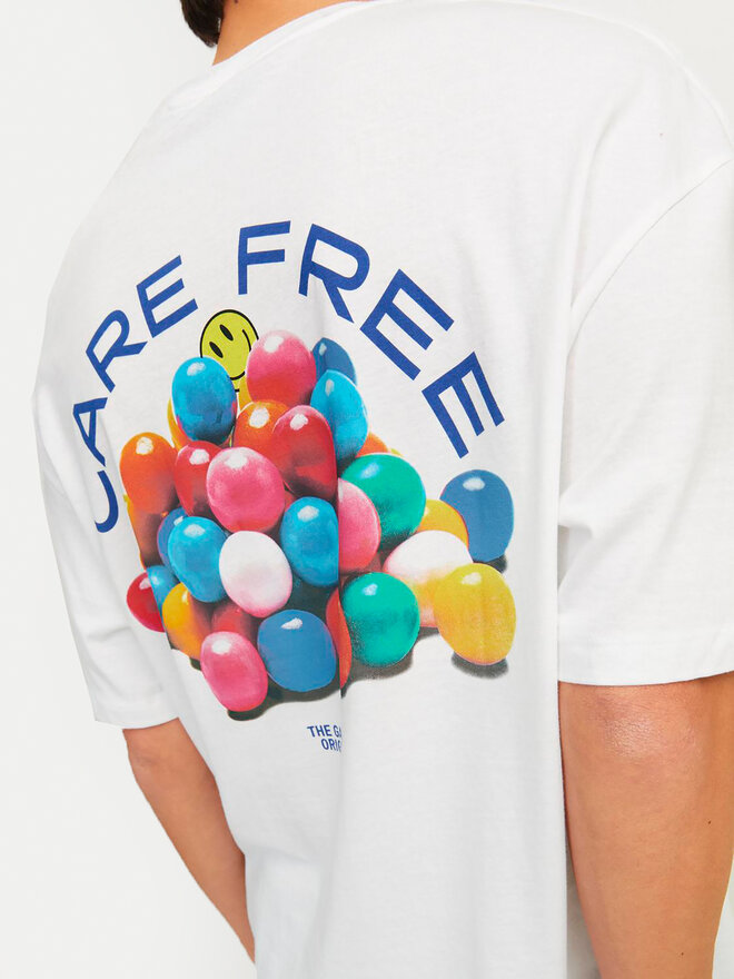 Jack&Jones Jack&Jones Marškinėliai Jorfrutti 12256926 Balta Wide Fit