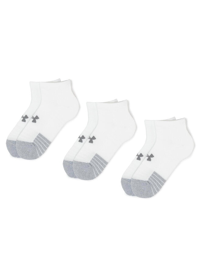 Under Armour 3 unisex zemo zeķu pāru komplekts Under Armour Heatgear Lo Cut Sock 1346753-100 Balts