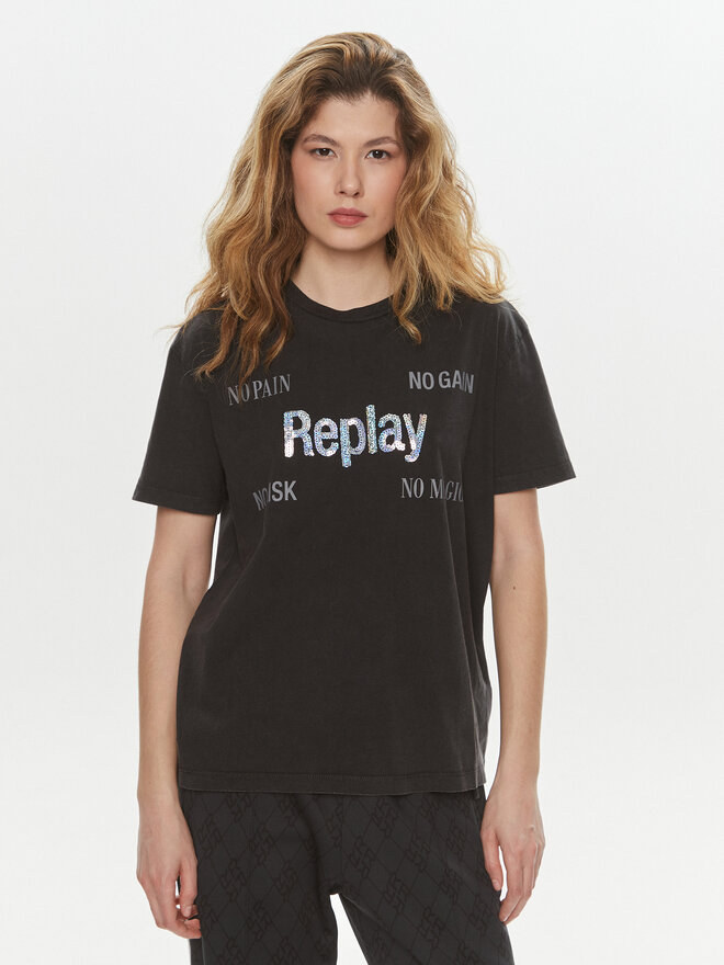 REPLAY Replay Marškinėliai W3072A.000.22658M Juoda Regular Fit
