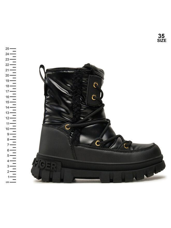 Tommy Hilfiger Апрески Tommy Hilfiger Fur Boot T3A5-33610-1695 S Черен