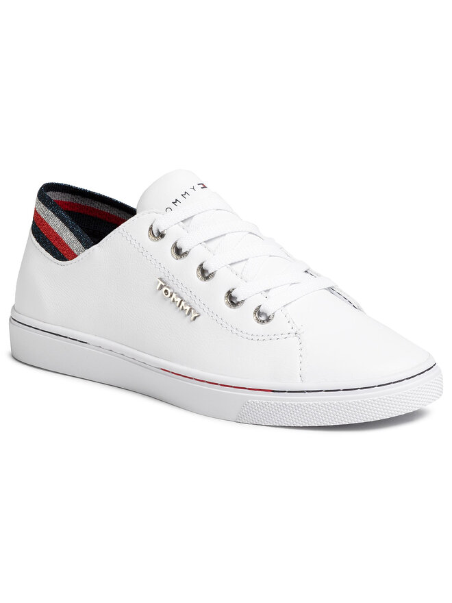 Sneakers Tommy Hilfiger Glitter Detail City Sneaker FW0FW04705 Blanc chaussures