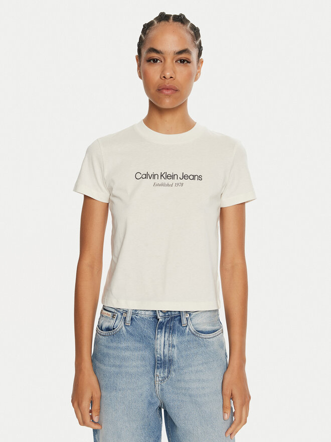 Calvin Klein Jeans Calvin Klein Jeans Футболка J20J224914 Écru Regular Fit