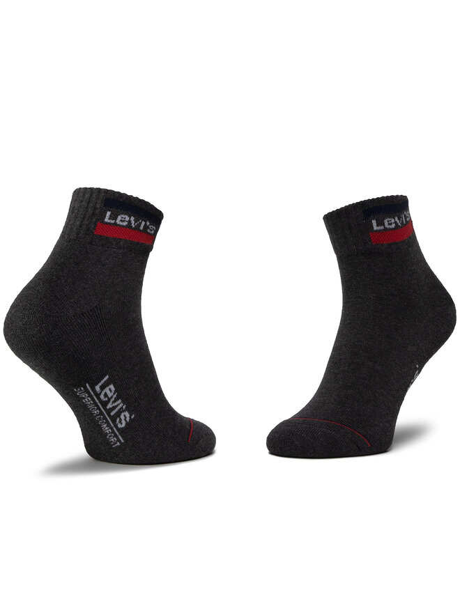 Levi's® Súprava 2 párov kotníkových ponožiek unisex Levi's® 37157-0148 Čierna