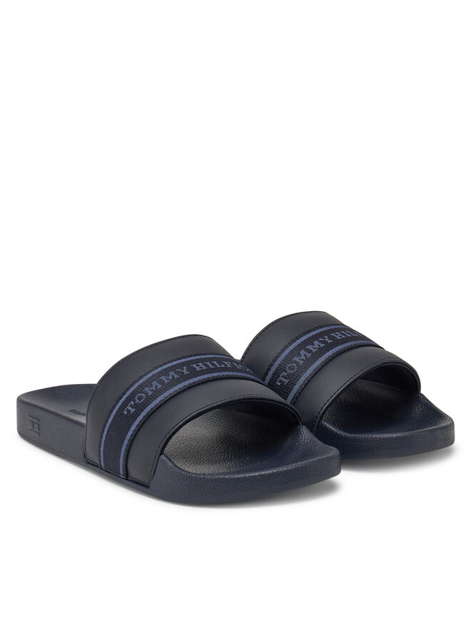 Tommy Hilfiger Šľapky Tommy Hilfiger Hilfiger Poolside With Webbing FW0FW08529 Tmavomodrá