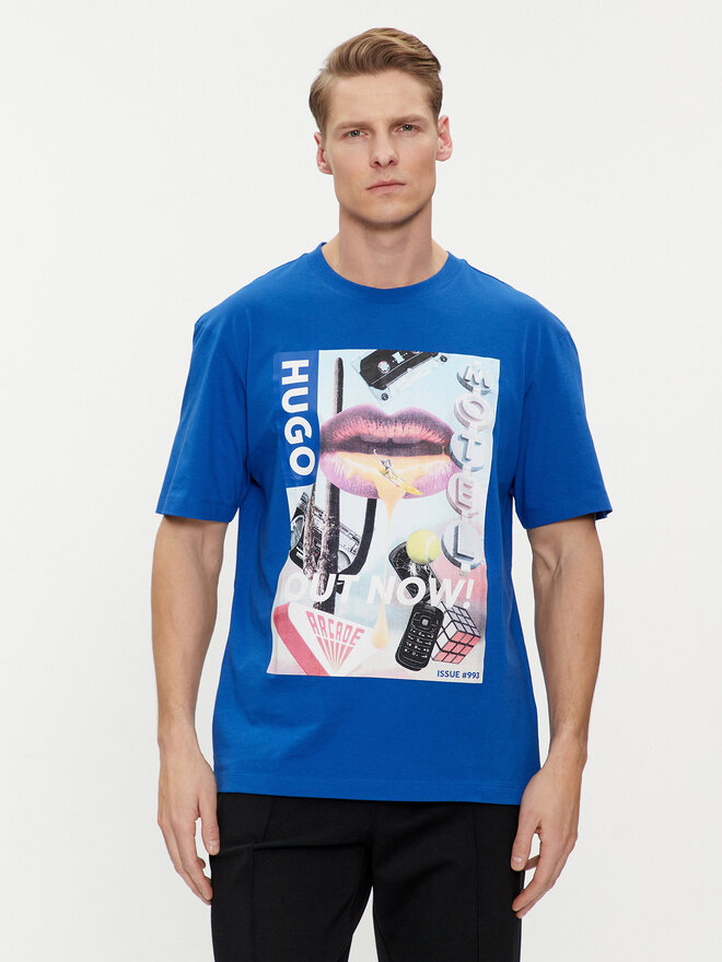 HUGO HUGO Camiseta Narcado 50513316 Azul Relaxed Fit