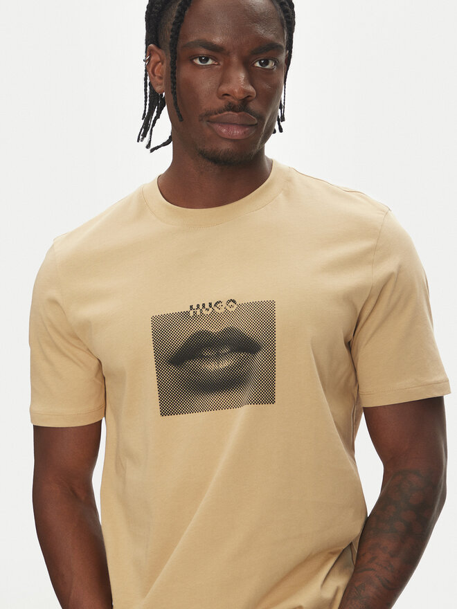 HUGO HUGO Футболка Deterni 50544496 Бежевий Regular Fit