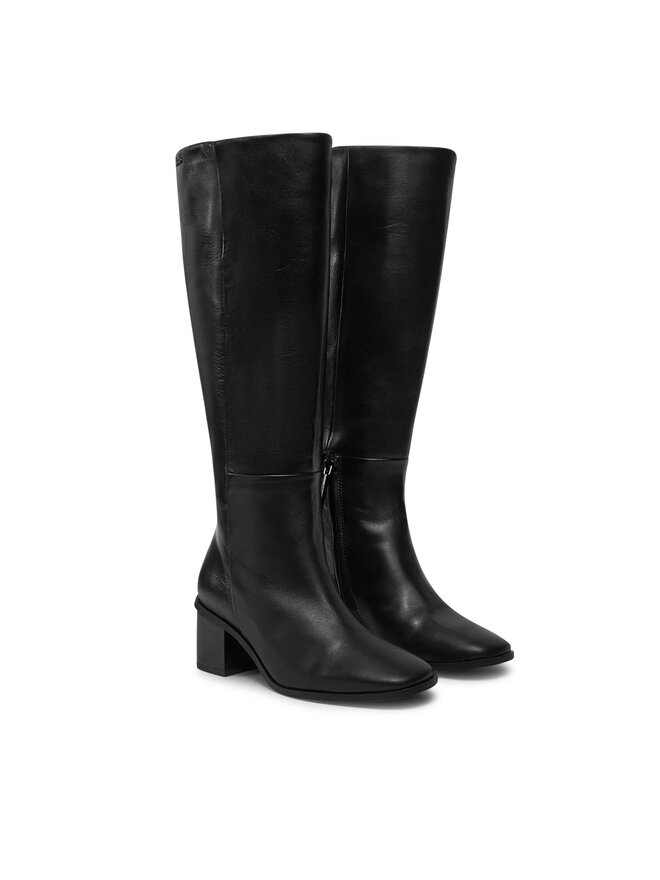 Calvin Klein Kozaki Calvin Klein Heel Knee Boot 50 W/Ml Lth HW0HW02321 Czarny